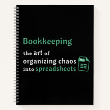 Bookkeeping Art Organizing Spreadsheet Notebook