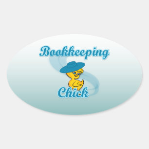 Bookkeeping Chick #3 Oval Sticker