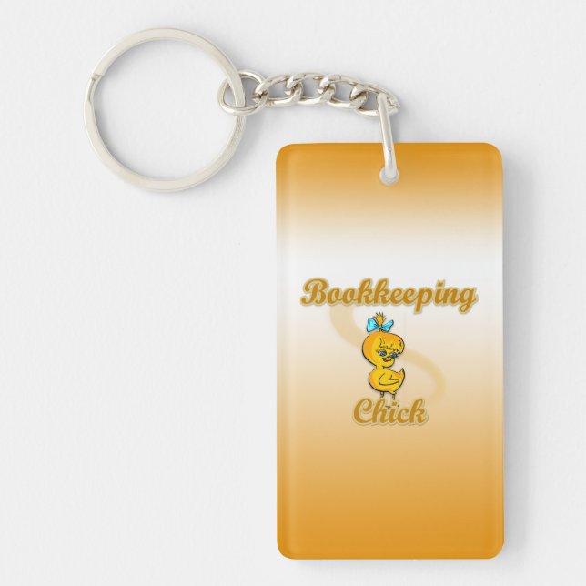 Bookkeeping Chick Keychain (Front)