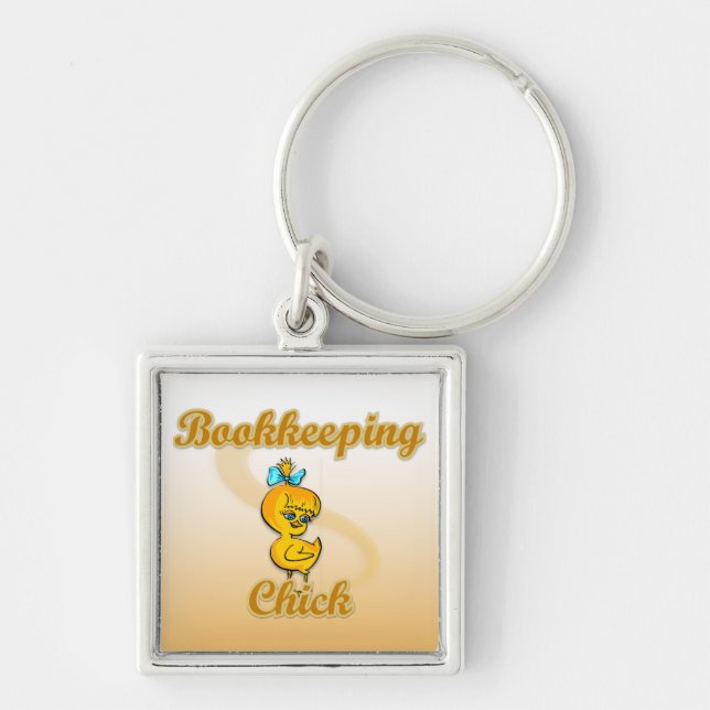 Bookkeeping Chick Keychain (Front)