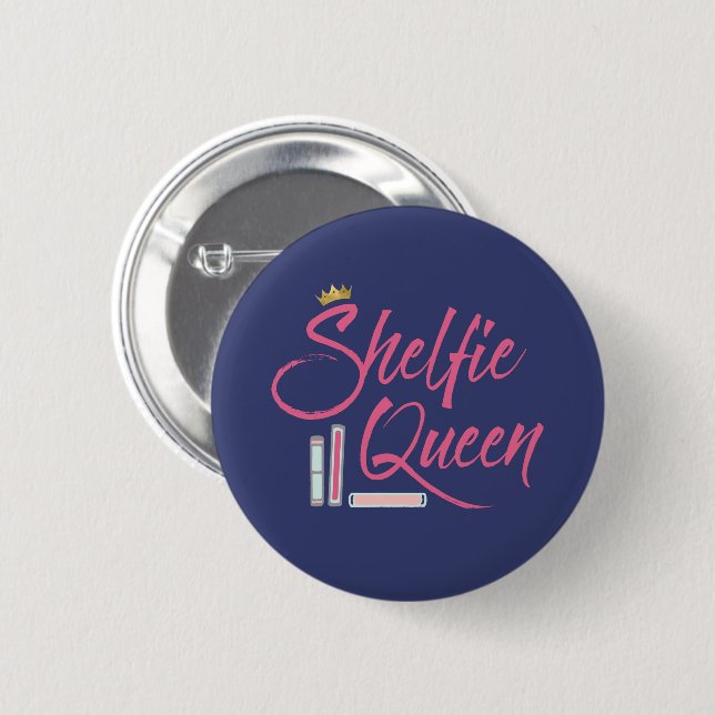 Booklover Shelfie Queen 2 Inch Round Button (Front & Back)