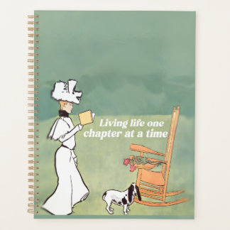 Booklover Woman And Dog Reading Planner