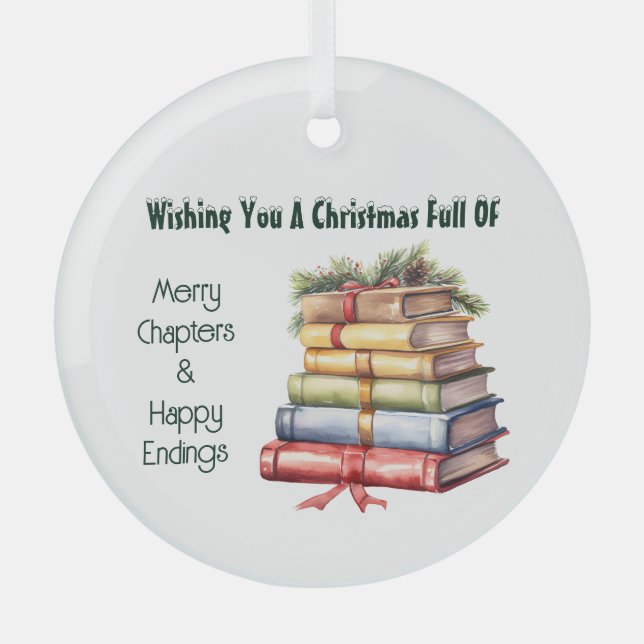 Booklovers  glass ornament (Front)