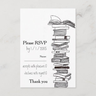 Booklovers Wedding Invitation RSVP Card