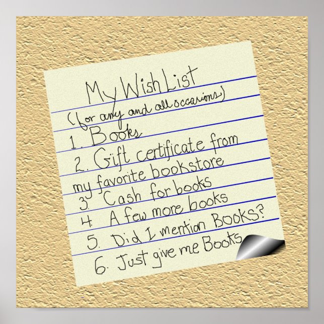 Booklover's Wish List Poster (Front)