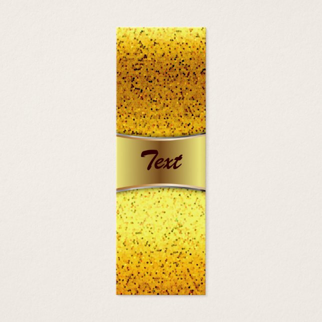 Bookmark Business Card Glitter Graphic Gold (Front)