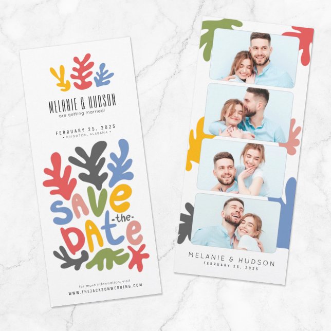 Bookmark Photo Booth l  Floral Fun Save The Date  Invitation (Creator Uploaded)