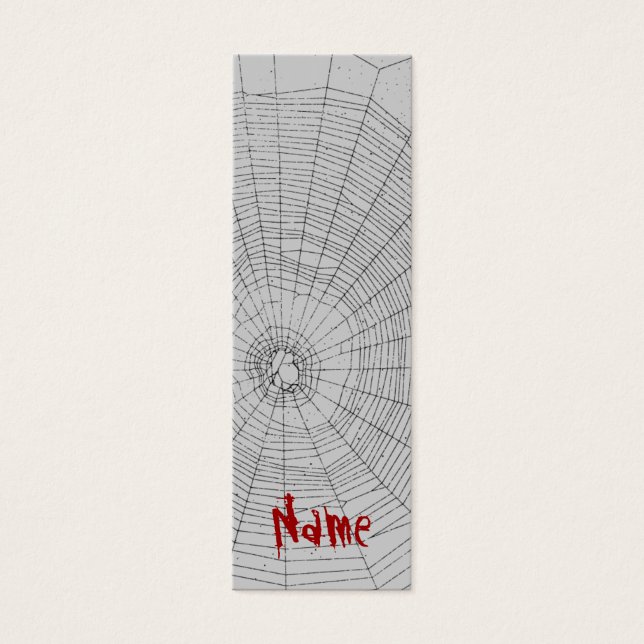 Bookmark Spiderweb Halloween Custom Name (Front)