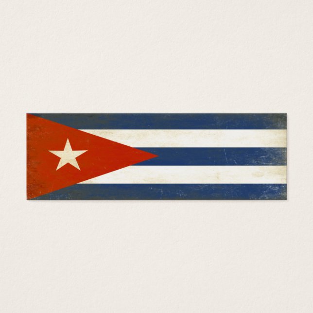 Bookmark with Distressed Vintage Flag from Cuba (Front)