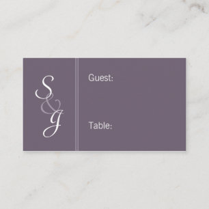 Bookmarked Reception Seating Cards-eggplant Place Card