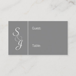 Bookmarked Reception Seating Cards-grey Place Card
