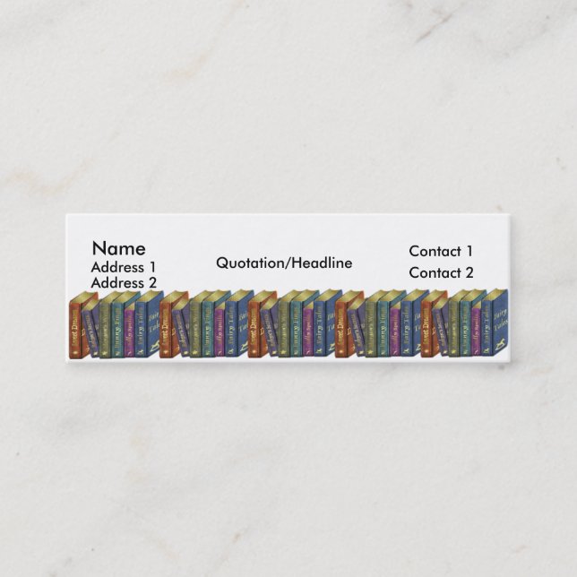 Bookmarkers maigres de carte de visite de magasin (Devant)