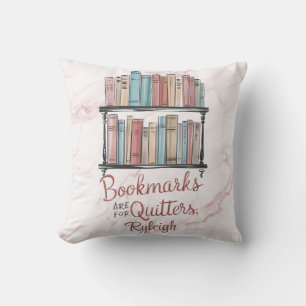 Bookmarks are for quitters watercolor soft colours throw pillow