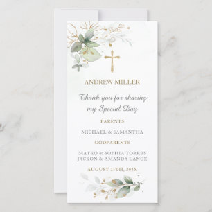 Bookmarks Baptism Prayer Card