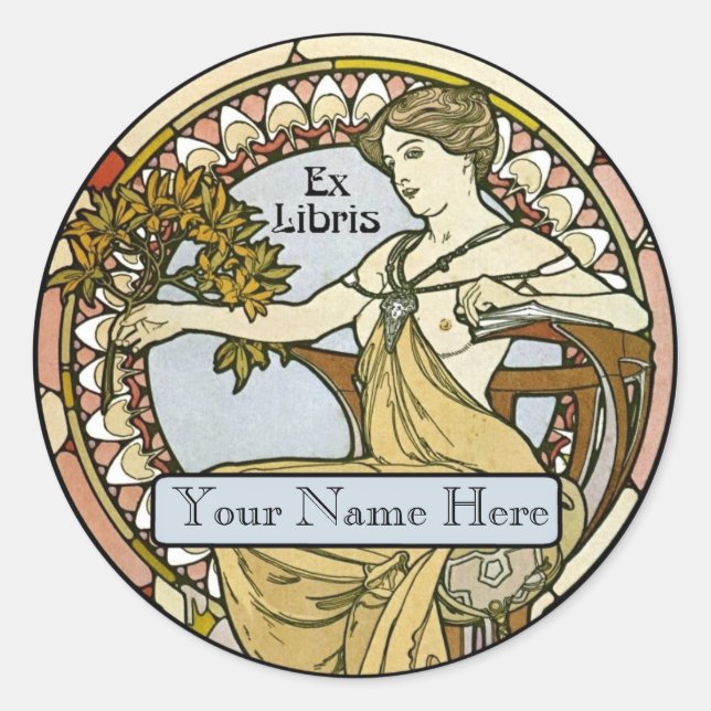 Bookplate Classic Round Sticker (Front)