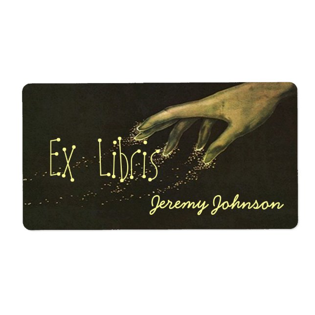 Bookplate Magic Magician Ex Libris Book Name Label (Front)