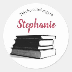 Bookplate Personalized This book belongs to Classic Round Sticker