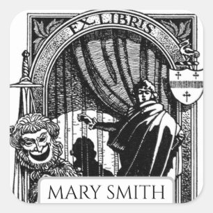 Bookplate, Personalized, Victorian Reproduction Sq Square Sticker