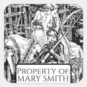 Bookplate, Personalized, Victorian Reproduction Sq Square Sticker