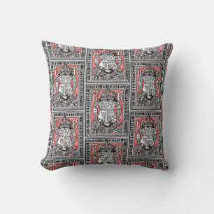 Bookplate Queen Victoria at Windsor Castle Throw Pillow
