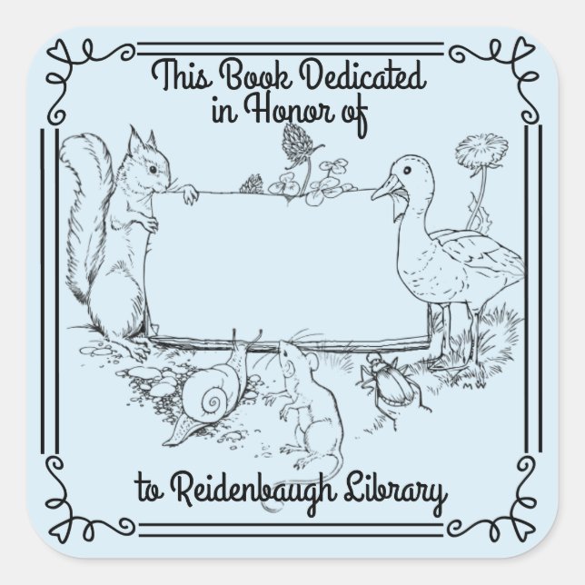 Bookplate Sticker Library Dedication Anyone. (Front)