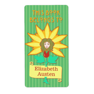 Bookplate This Book Belongs to Art Nouveau Flower