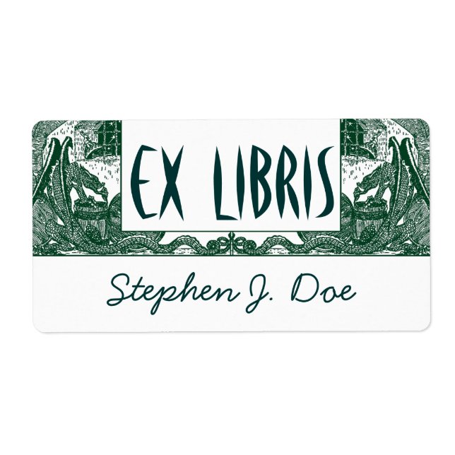 Bookplates Dragons in Dungeon Bookend EX LIBRIS (Front)