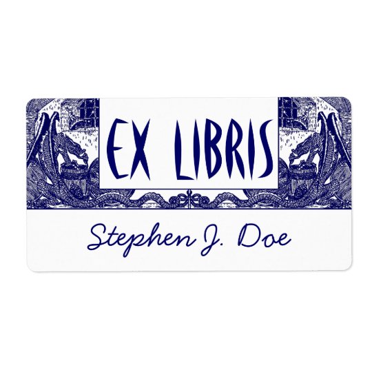 Bookplates Dragons in Dungeon Bookend EX LIBRIS Shipping Label