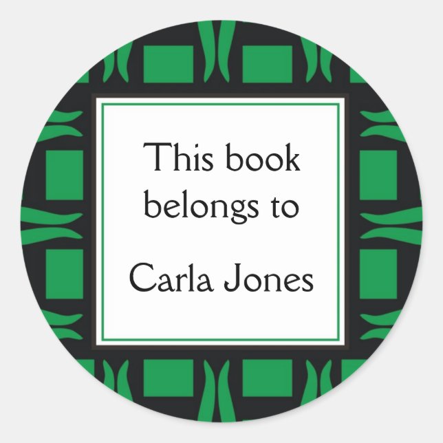 Bookplates Personalized Classic Round Sticker (Front)