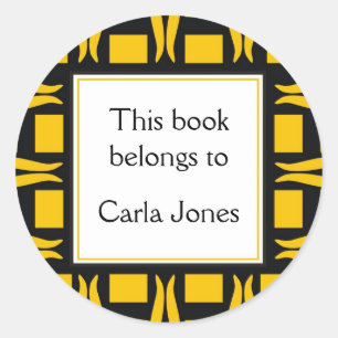 Bookplates Personalized Classic Round Sticker