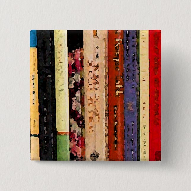 Books 2 Inch Square Button (Front)