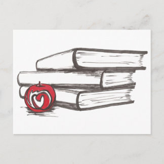 Books + An Apple | Postcard | Customizable