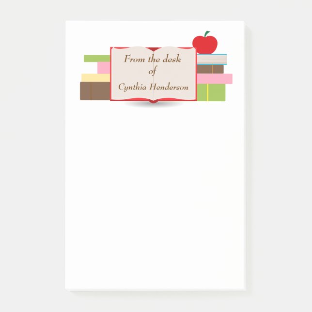 Books and Apple Post-it Notes (Front)