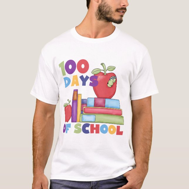Books and Apples 100 Days of School Tshirts (Front)