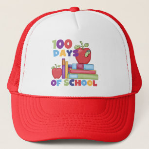 Books and Apples 100 Days of School Tshirts Trucker Hat
