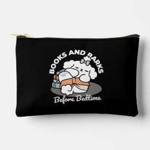 Books and Barks – Cute Sleepy Dog Reading Design Accessory Pouch