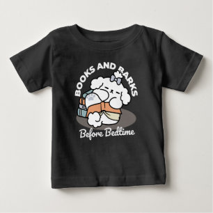 Books and Barks – Cute Sleepy Dog Reading Design Baby T-Shirt