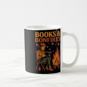 Books And Bonfires Cozy Campfire Reading Retro Fal Coffee Mug