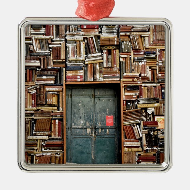 Books and Books Metal Ornament (Front)