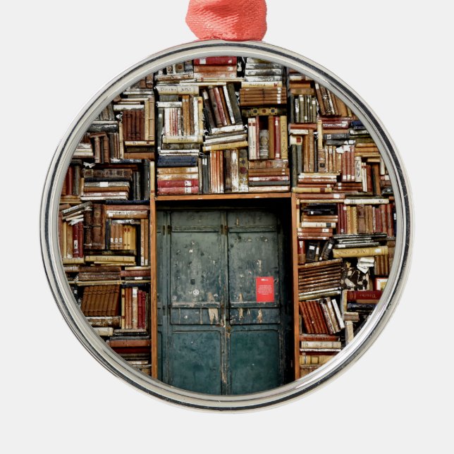 Books and Books Metal Ornament (Front)