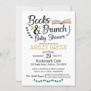 Books and Brunch Baby Shower Invitation