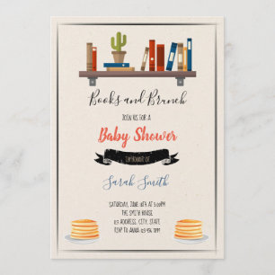 Books and brunch shower party tem invitation