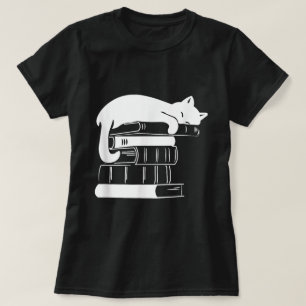 Books And Cats Cat Lover Cat Mom Book Lovers T-Shirt