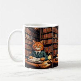 books and cats coffee mug