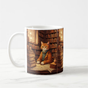 books and cats coffee mug