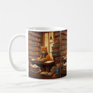 books and cats coffee mug