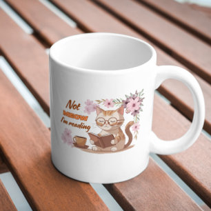 Books and Cats Giftful Cozy Cat Reader Artwork Coffee Mug