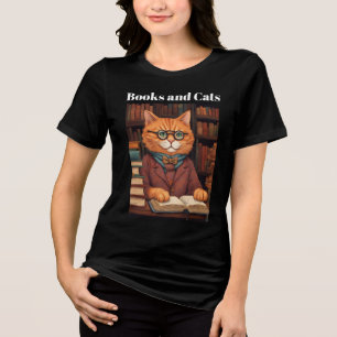 books and cats Tri-Blend shirt