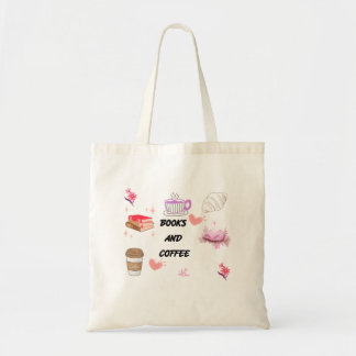 Books and Coffee Aesthetic Tote Bag 