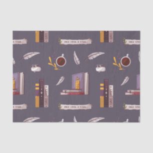 Books and Coffee - Book Lover Collage  Tissue Paper